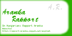 aranka rapport business card